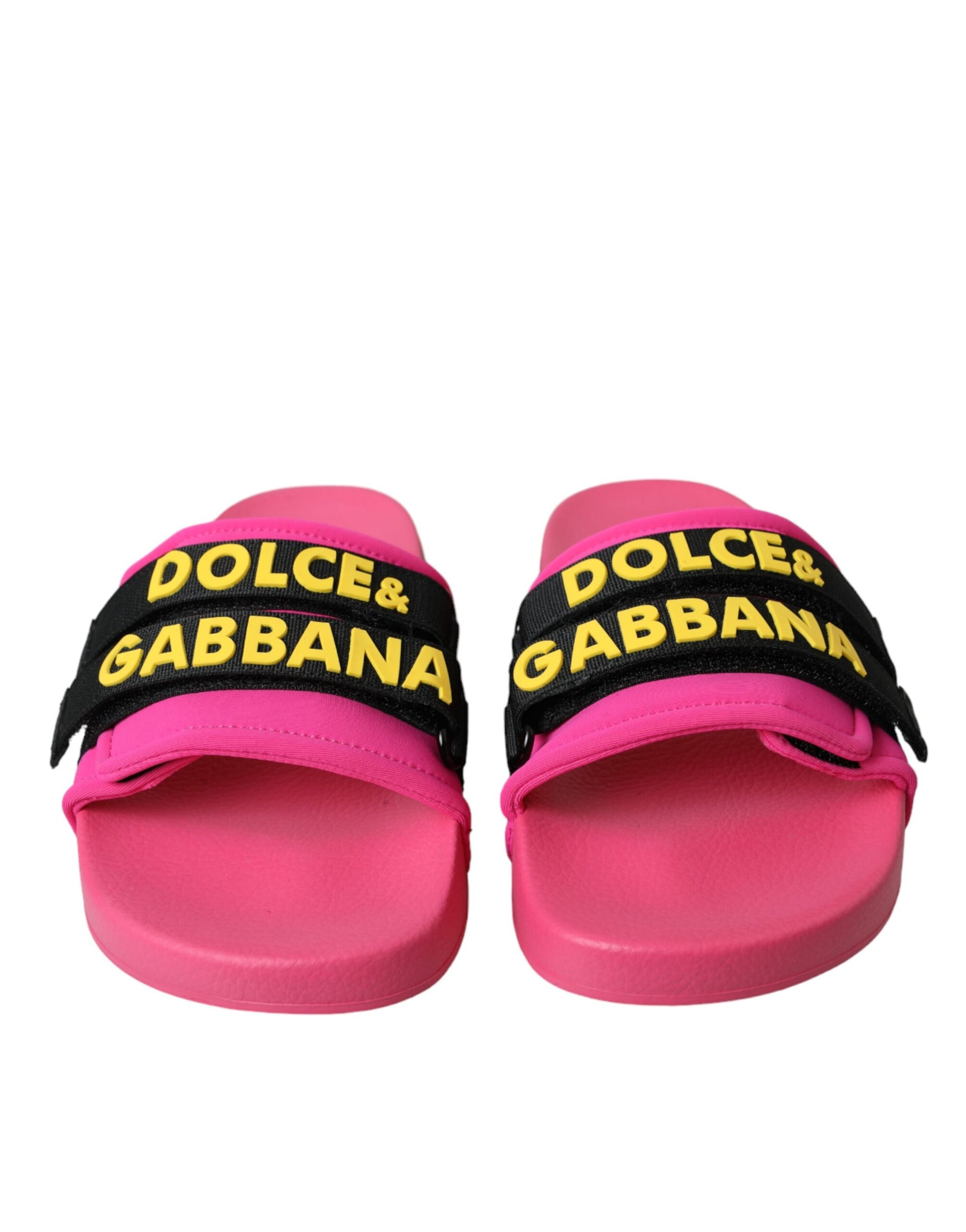 Pink Black Logo Beachwear Flats Sandals Shoes