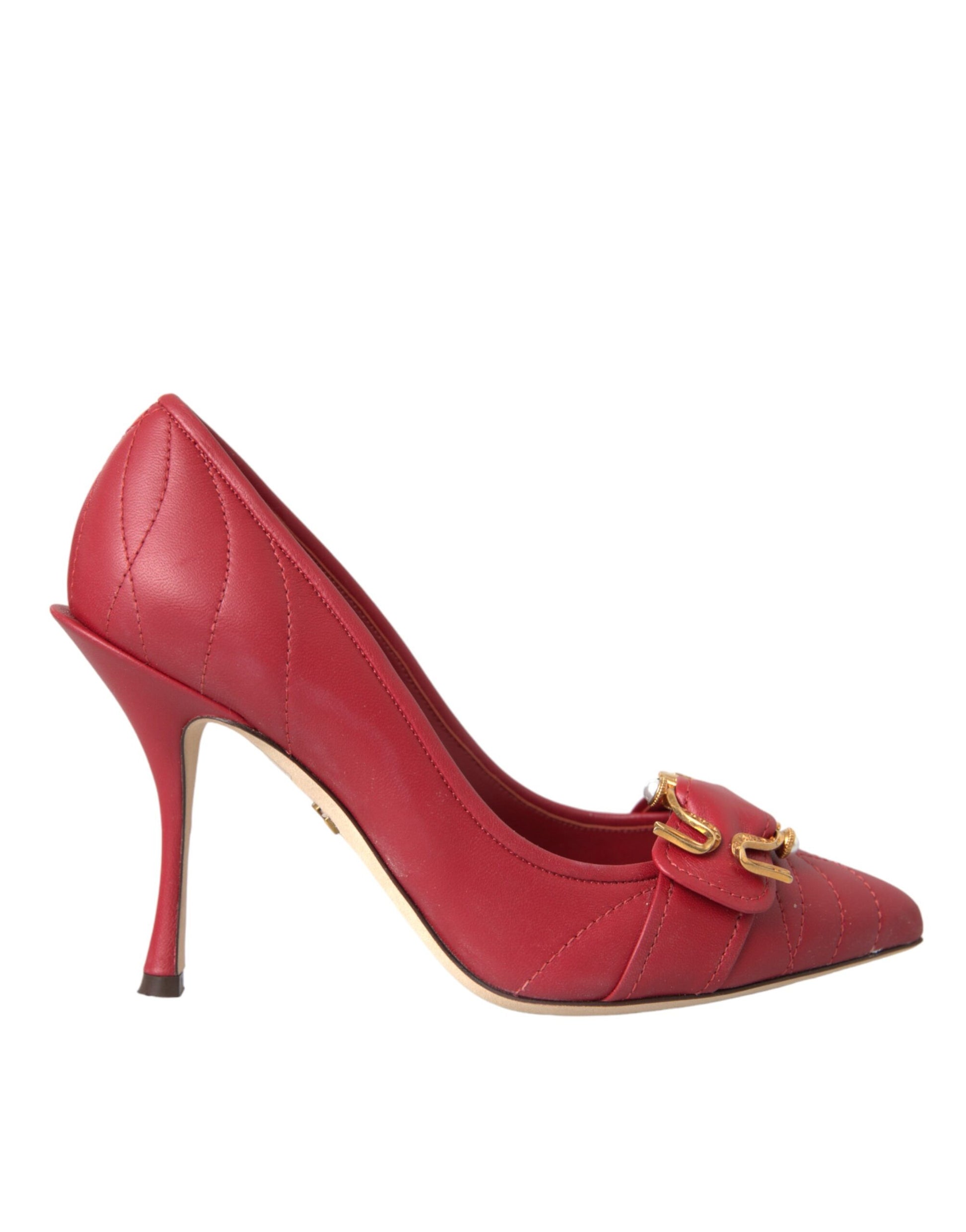 Red Devotion Leather Heels Pumps Shoes