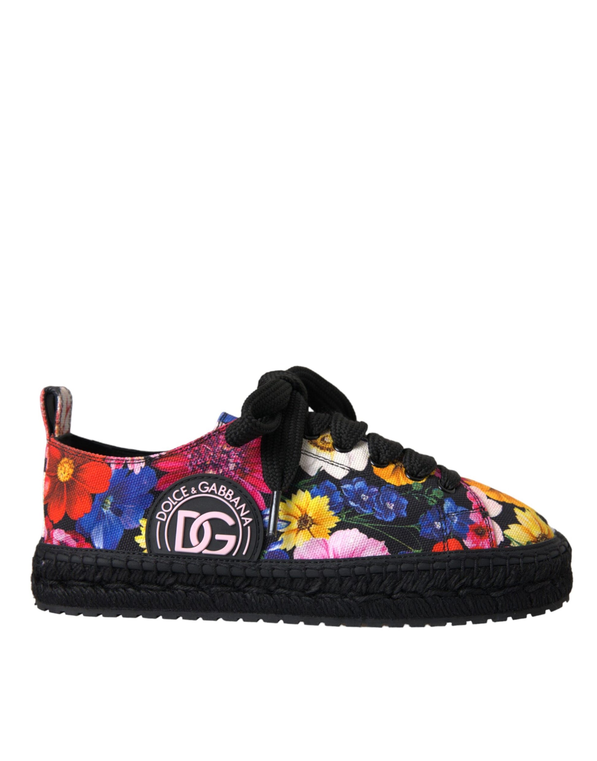 Multicolor Canvas Floral Espadrilles Sneakers Shoes