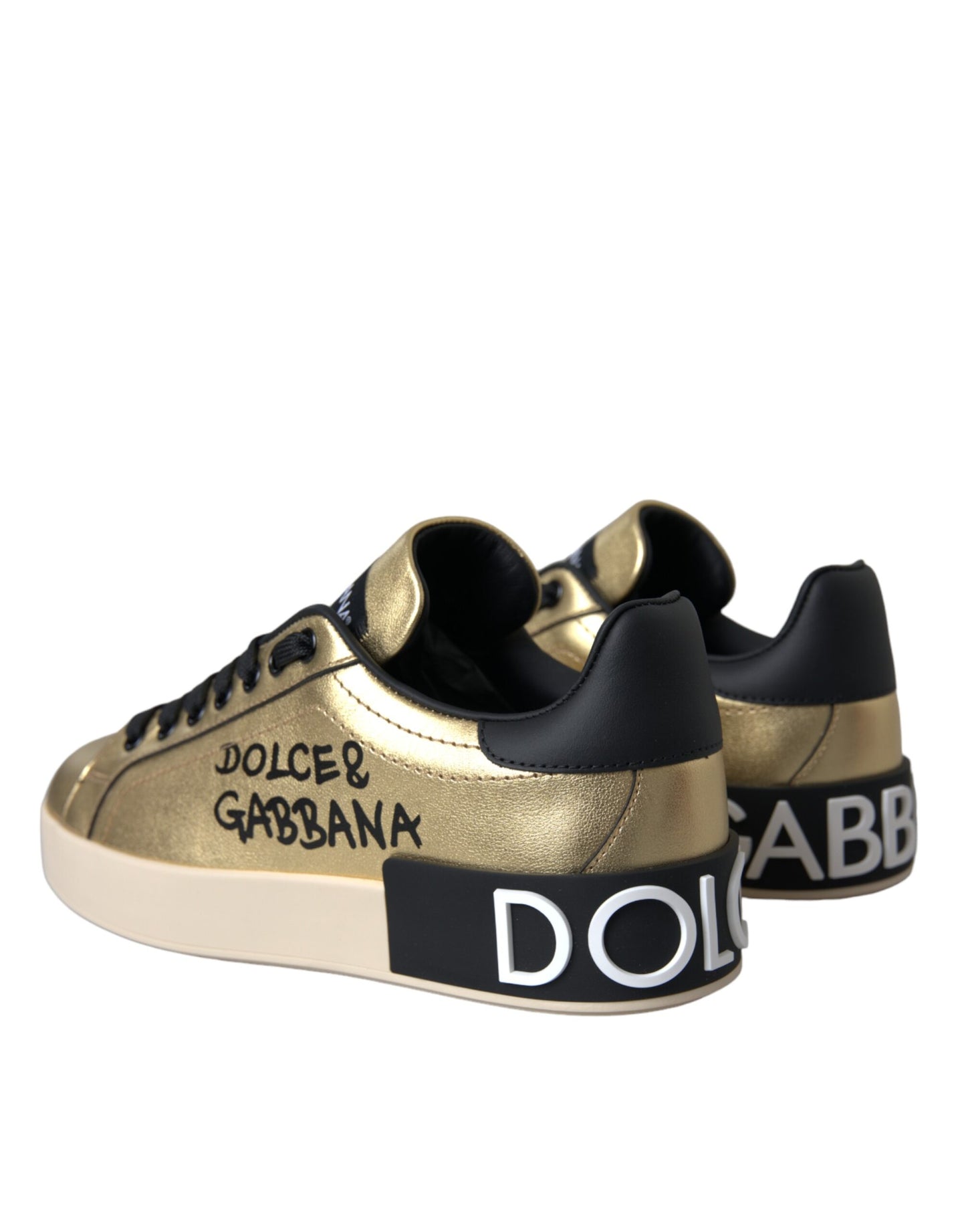 Gold Portofino Calf Leather Sneakers Women Shoes