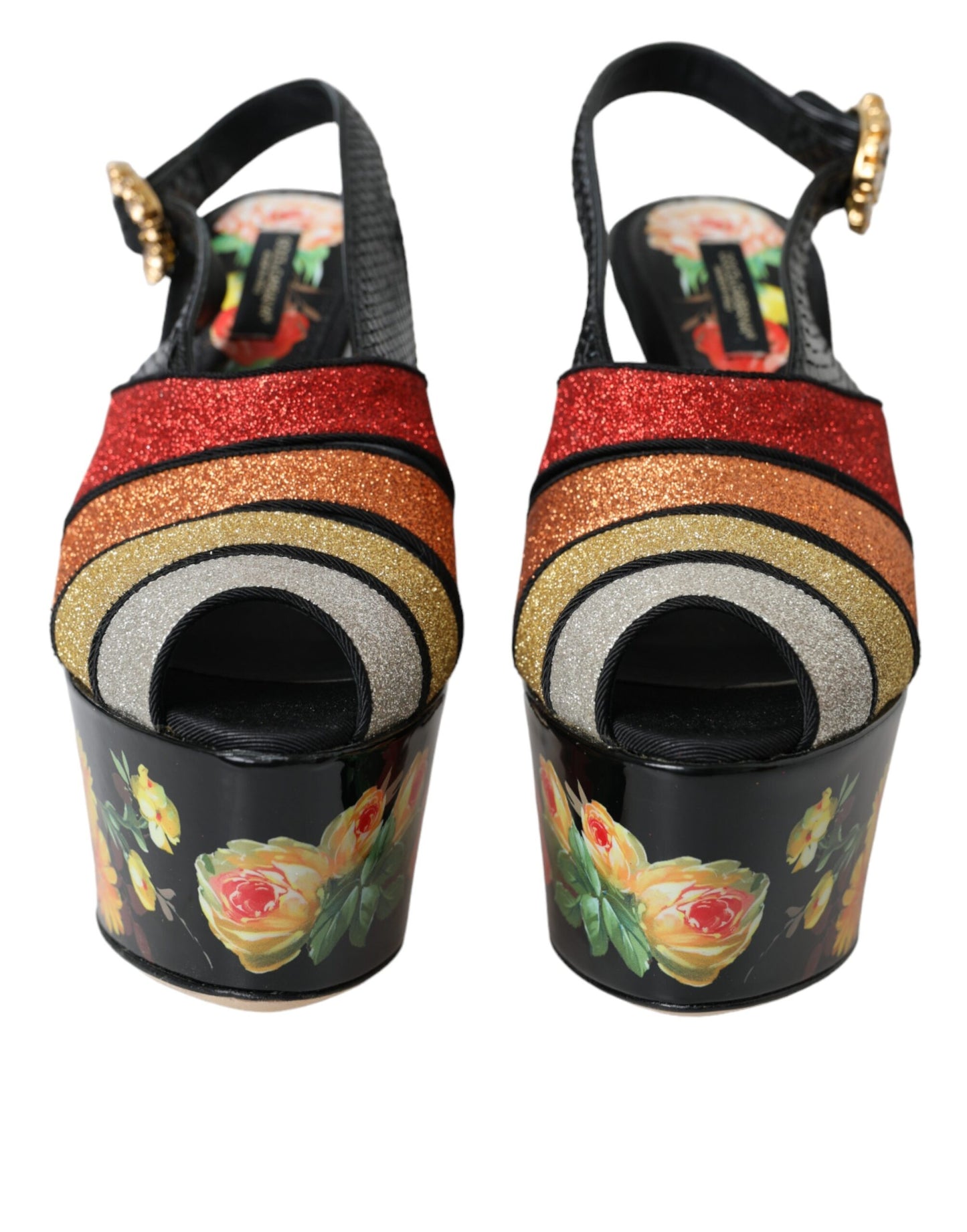 Multicolor Floral Crystal Platform Sandals Shoes