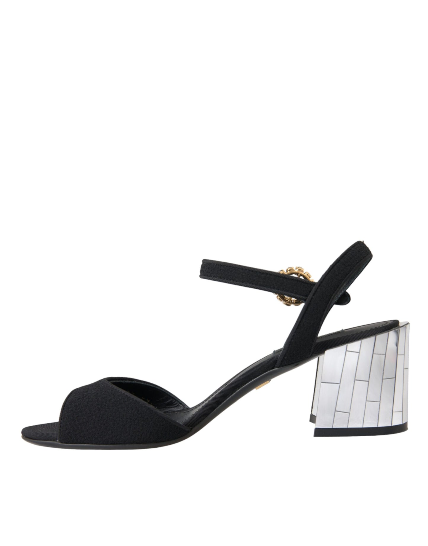 Black Crystal Ankle Strap Keira Sandal Shoes