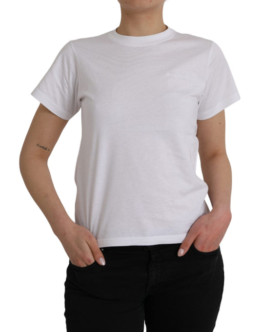 White Cotton Crew Neck Short Sleeves Tee T-shirt