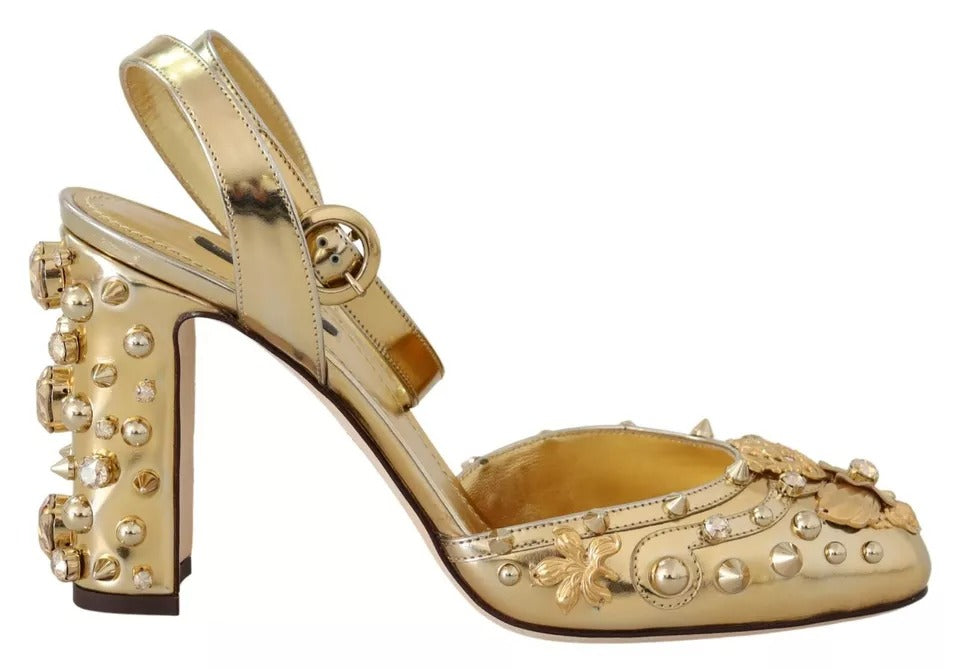 Gold Studs Vally Slingback Sandals Shoes