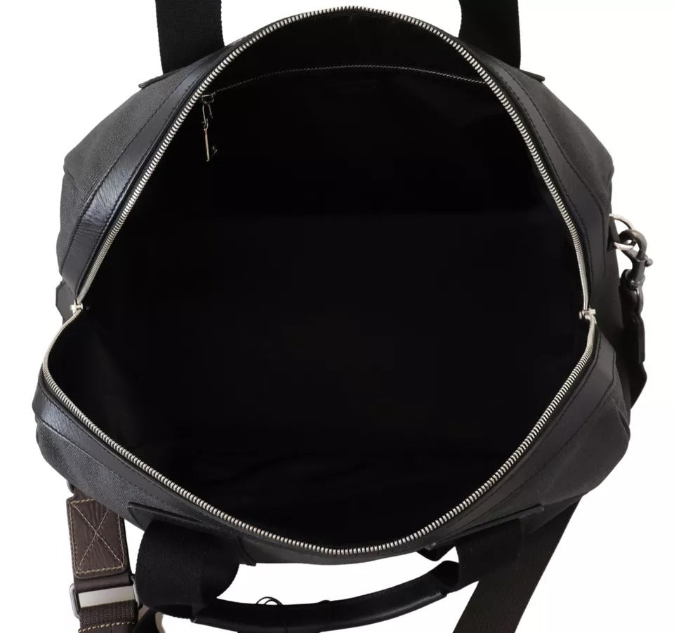 Black Gray Holdall Tote Men Hand Shoulder Bag