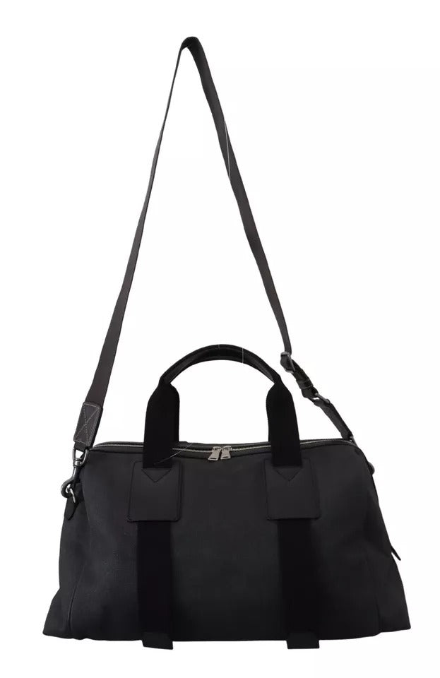 Black Gray Holdall Tote Men Hand Shoulder Bag