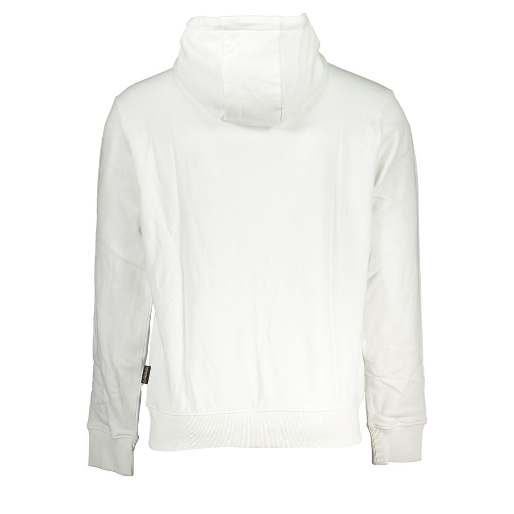 Elegant White Hooded Cotton Sweater