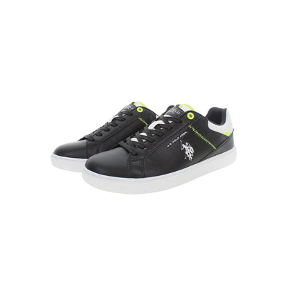 Black Polyester Men Sneaker