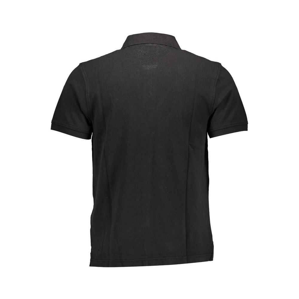 Black Cotton Men Polo Shirt