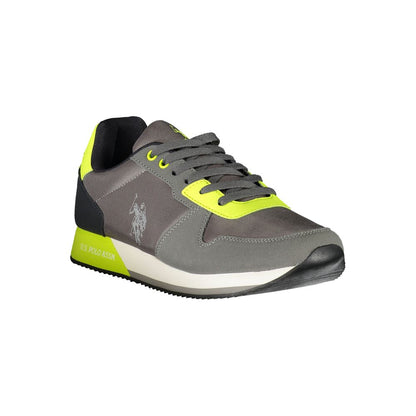 Gray Polyester Men Sneaker