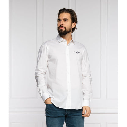 White Cotton Men Shirt