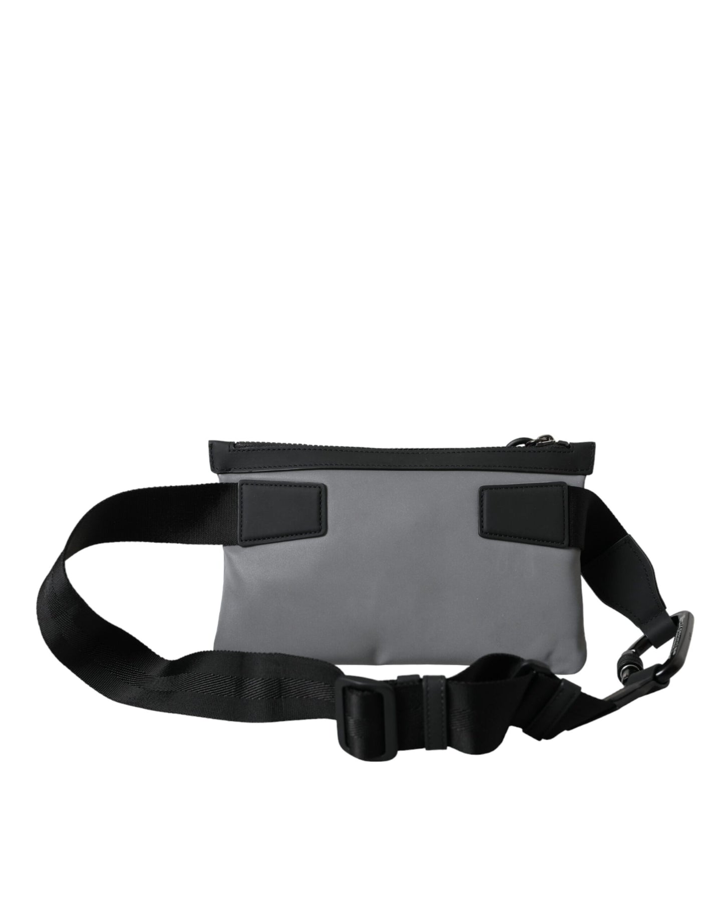 Gray Neoprene Logo Zip Waist Fanny Pack Belt Pouch Bag