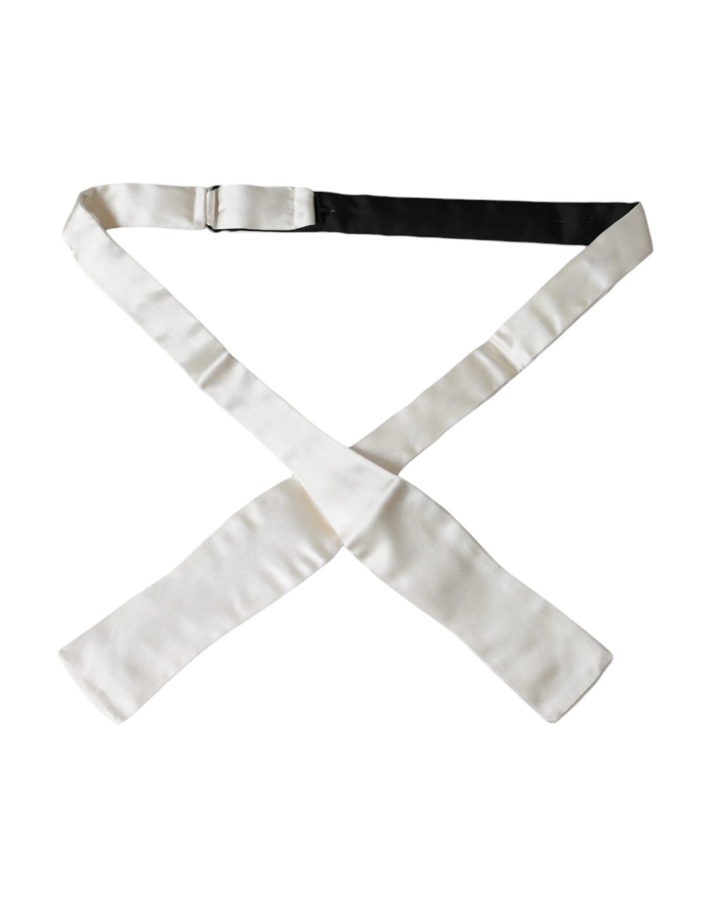 White Silk Slim Skinny Necktie Men Bow Tie