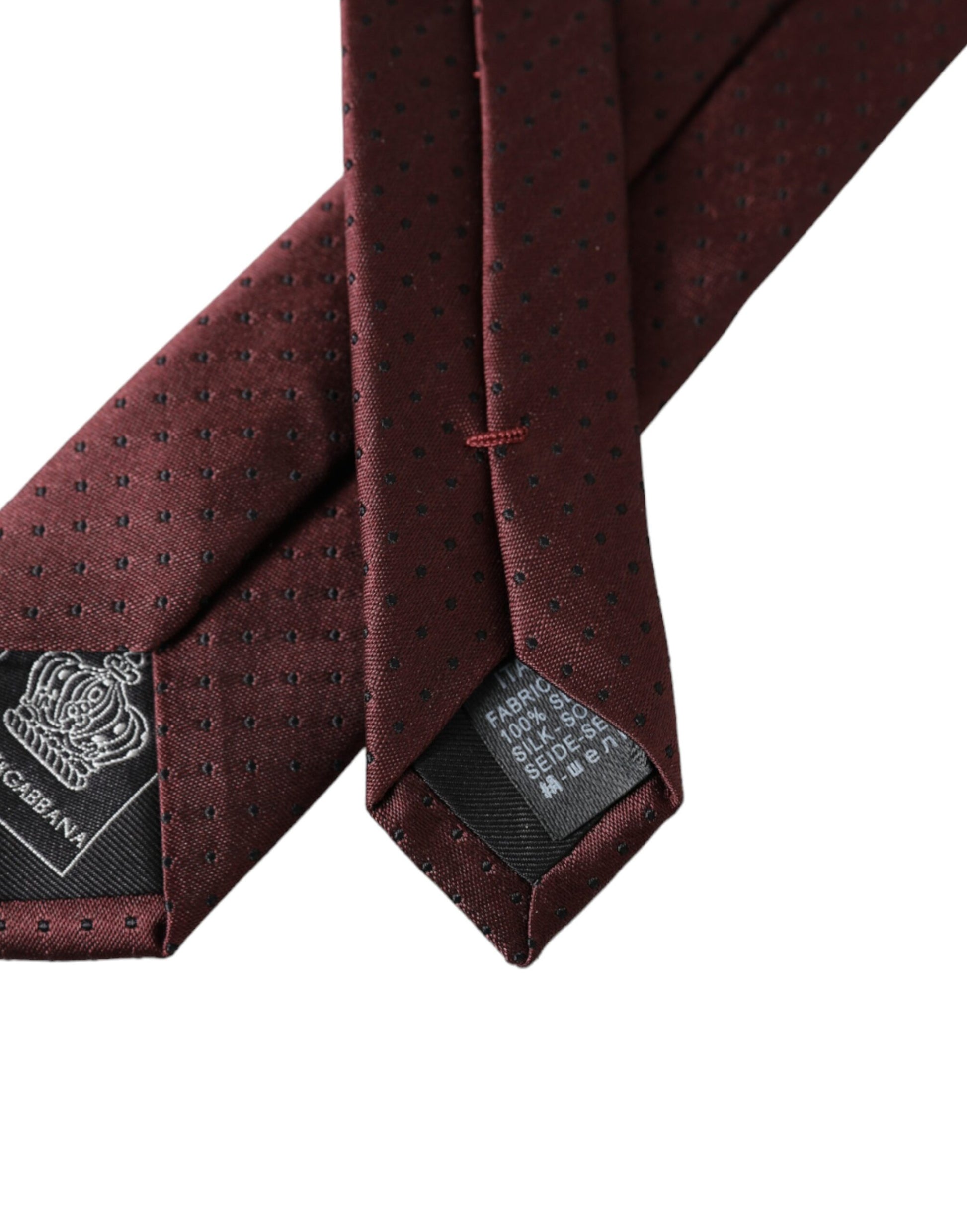 Maroon Dotted 100% Silk Adjustable Men Tie