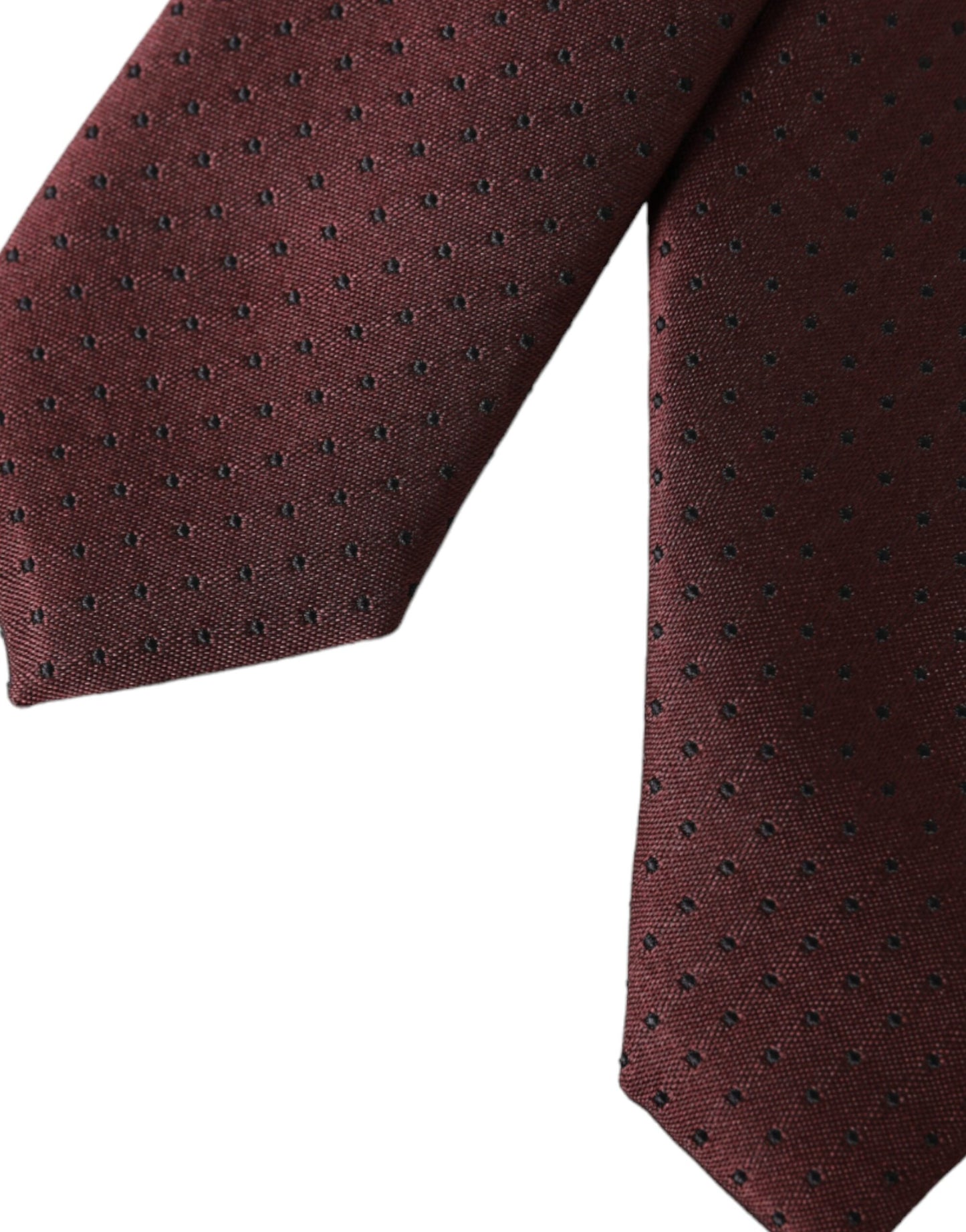 Maroon Dotted 100% Silk Adjustable Men Tie