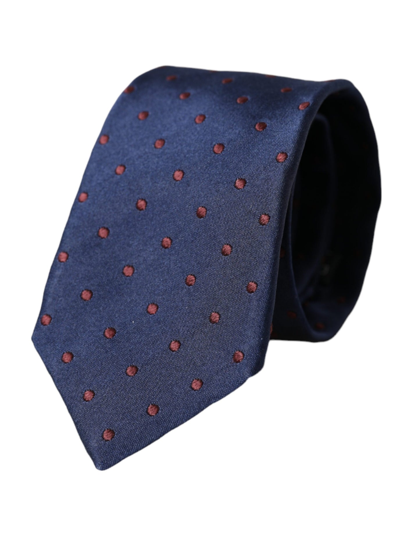 Blue Polka Dot 100% Silk Adjustable Men Tie