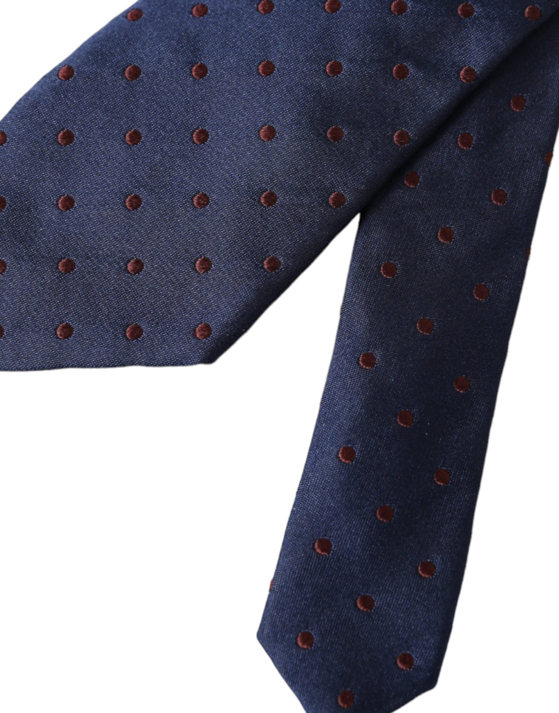 Blue Polka Dot 100% Silk Adjustable Men Tie