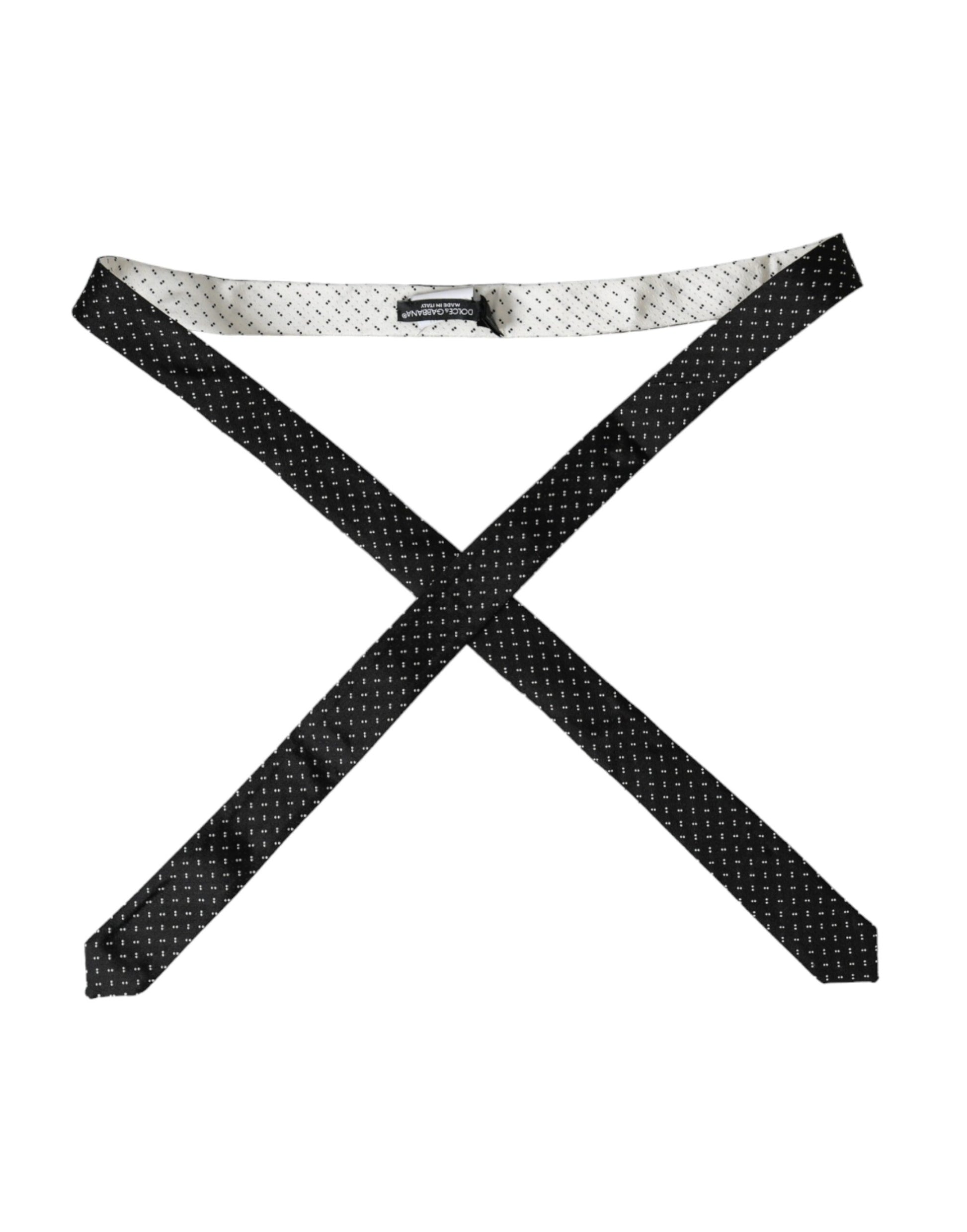 Black White Patterned Adjustable Tie