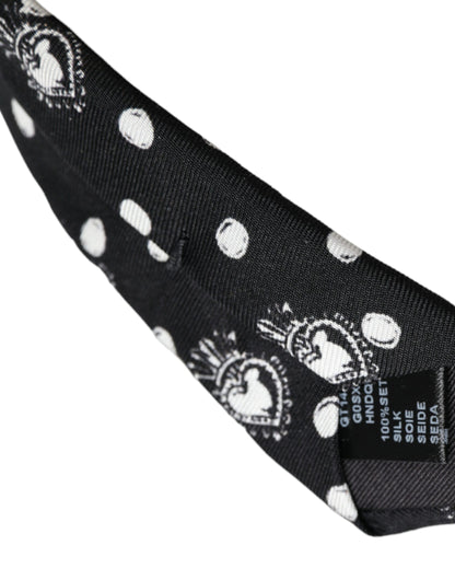 Black Heart Polka Dot Adjustable Tie