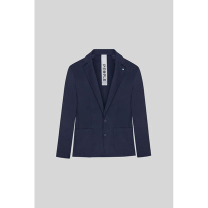 Blue Polyester Men's Lightweight Jacket