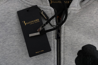 Gray Cotton Hooded Sweatsuit