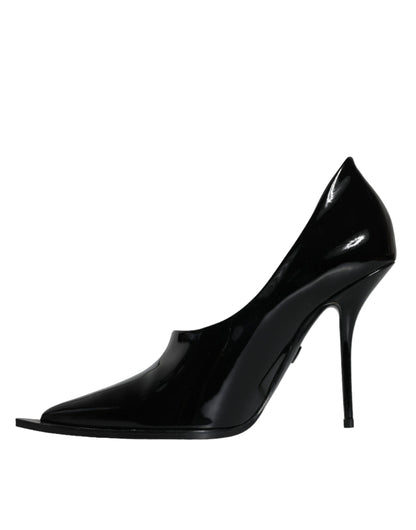 Black Patent Leather High Heels Pumps Shoes