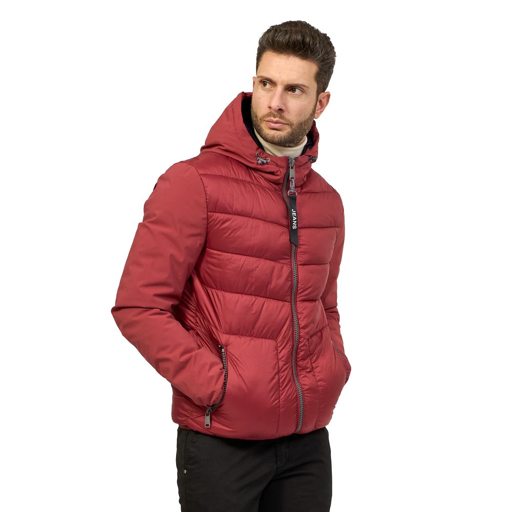 Red Nylon Men Jacket