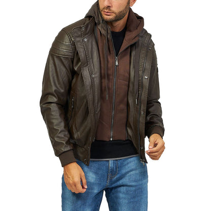 Brown Polyethylene Men's Jacket