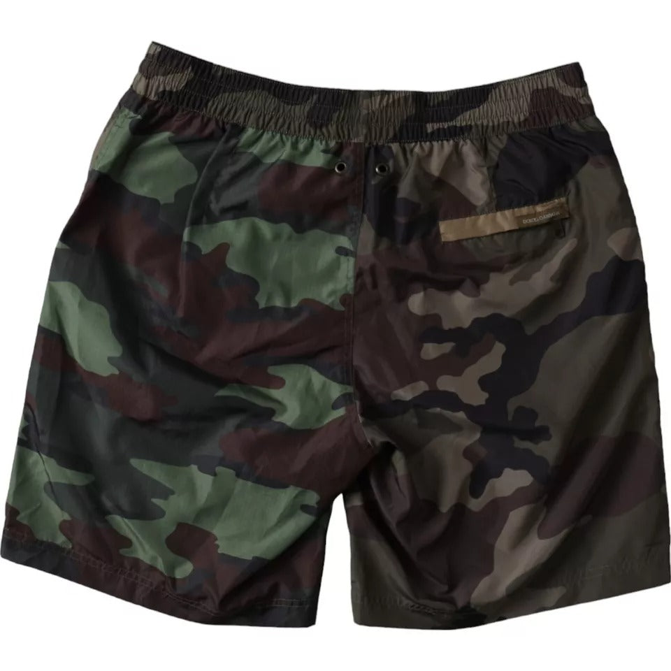 Multicolor Camouflage Patchwork Beachwear Shorts Swimwear