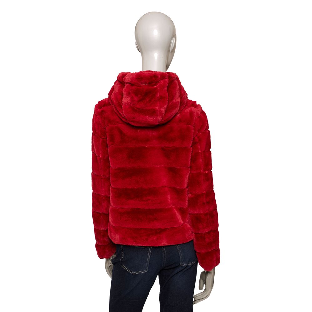 Red Polyester Women's Jacket