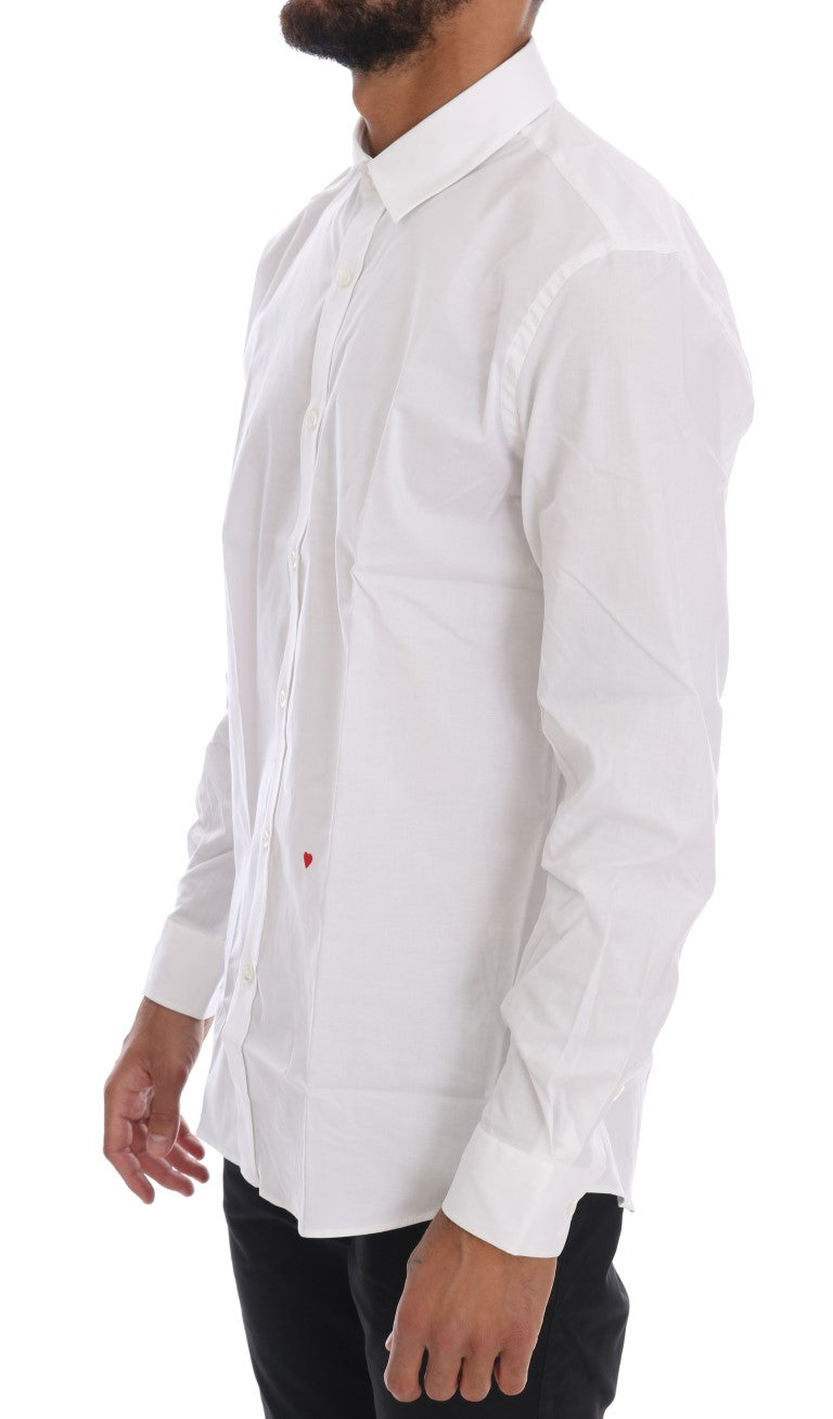 Elegant White Slim-Fit Cotton Shirt