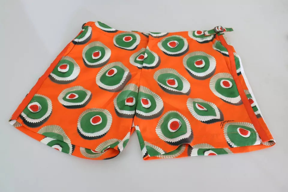 Orange Cupcake Beachwear Shorts Swimwear