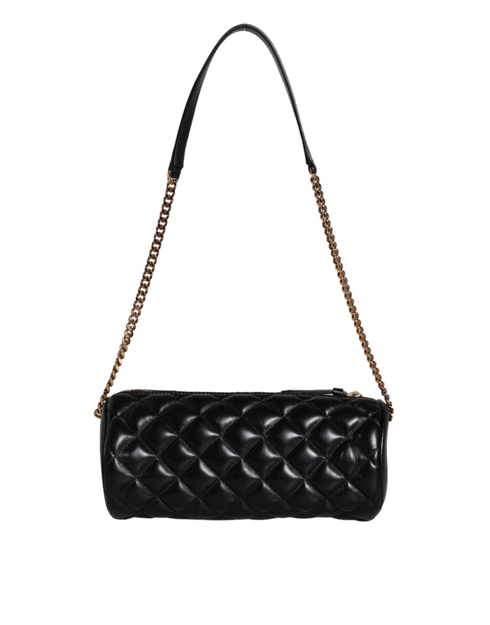 Black Mini Quilted Lambskin Leather Crossbody Sling Bag