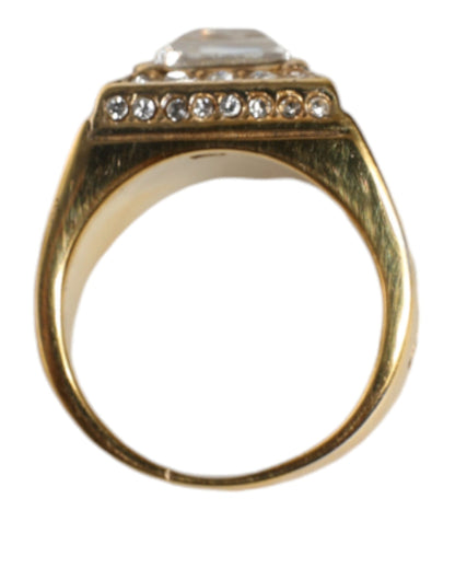 Gold Plated 925 Silver Clear Crystal Ring