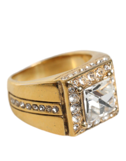 Gold Plated 925 Silver Clear Crystal Ring