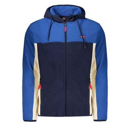 Blue Polyester Men Jacket