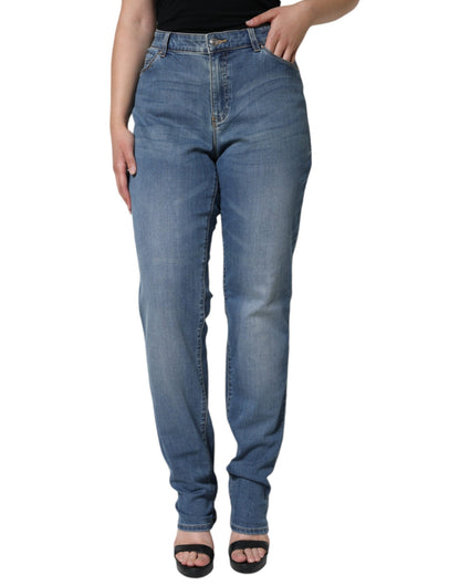 Blue Washed High Waisted Skinny Women Denim Jeans