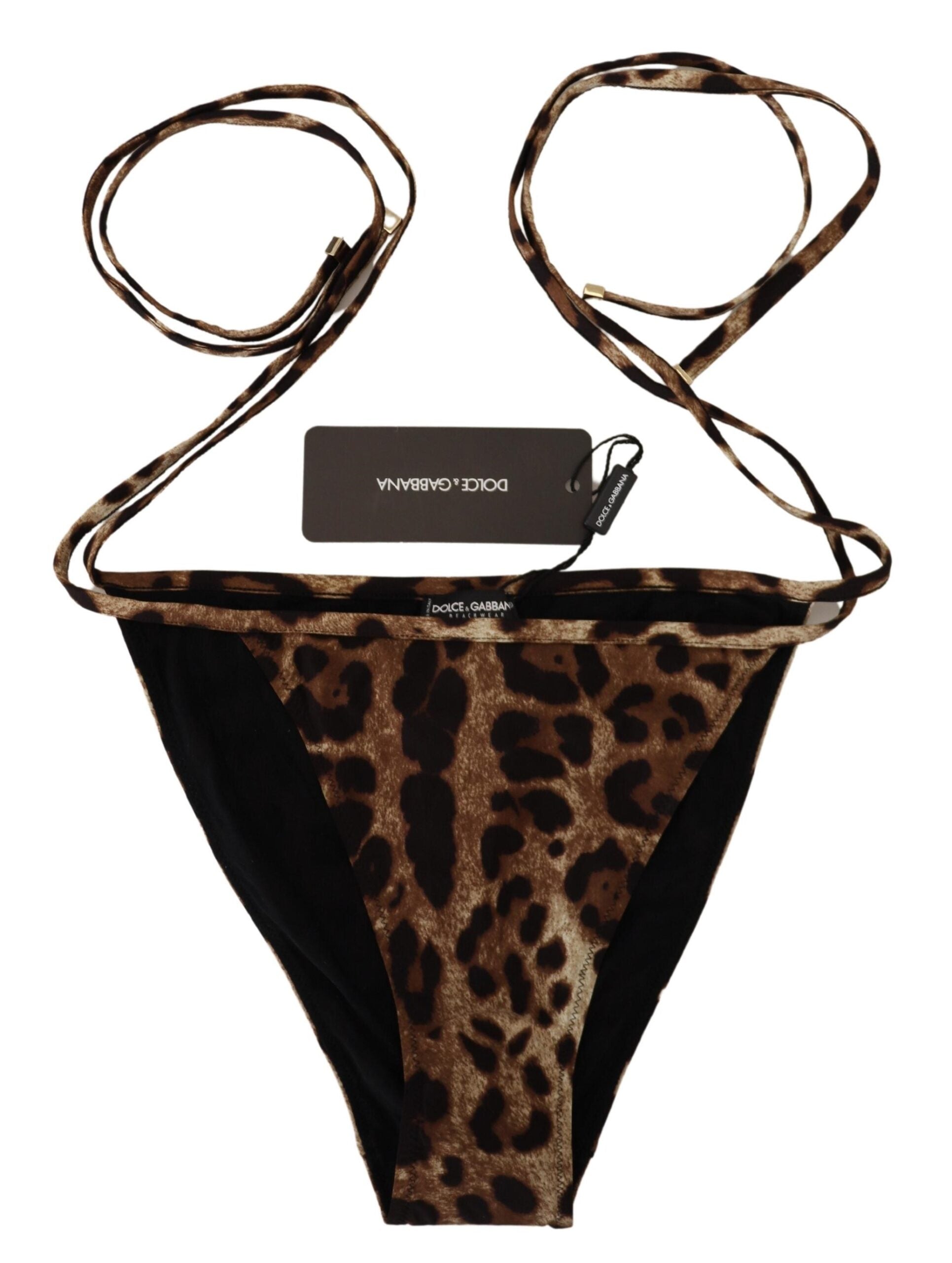 Brown Leopard Print Swimsuit Swimwear Bikini Bottom