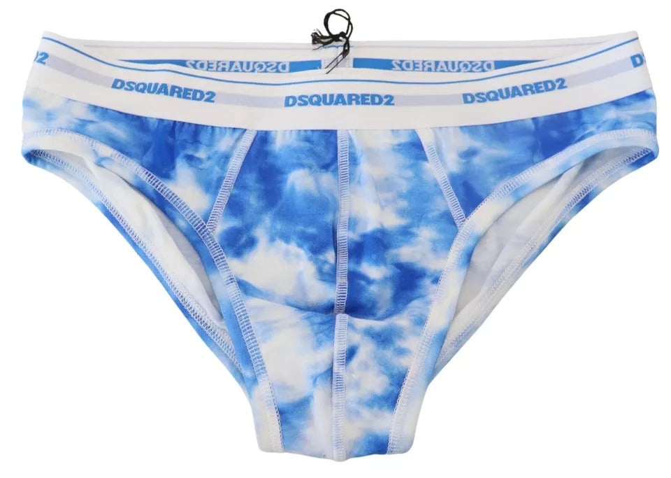 Blue Tie Dye Cotton Stretch Men Brief Underwear