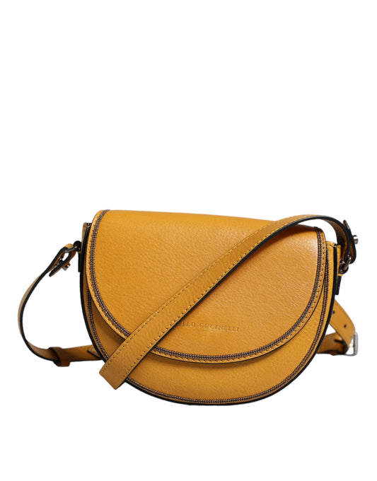 Light Brown Leather Logo Waist Strap Sling Bag