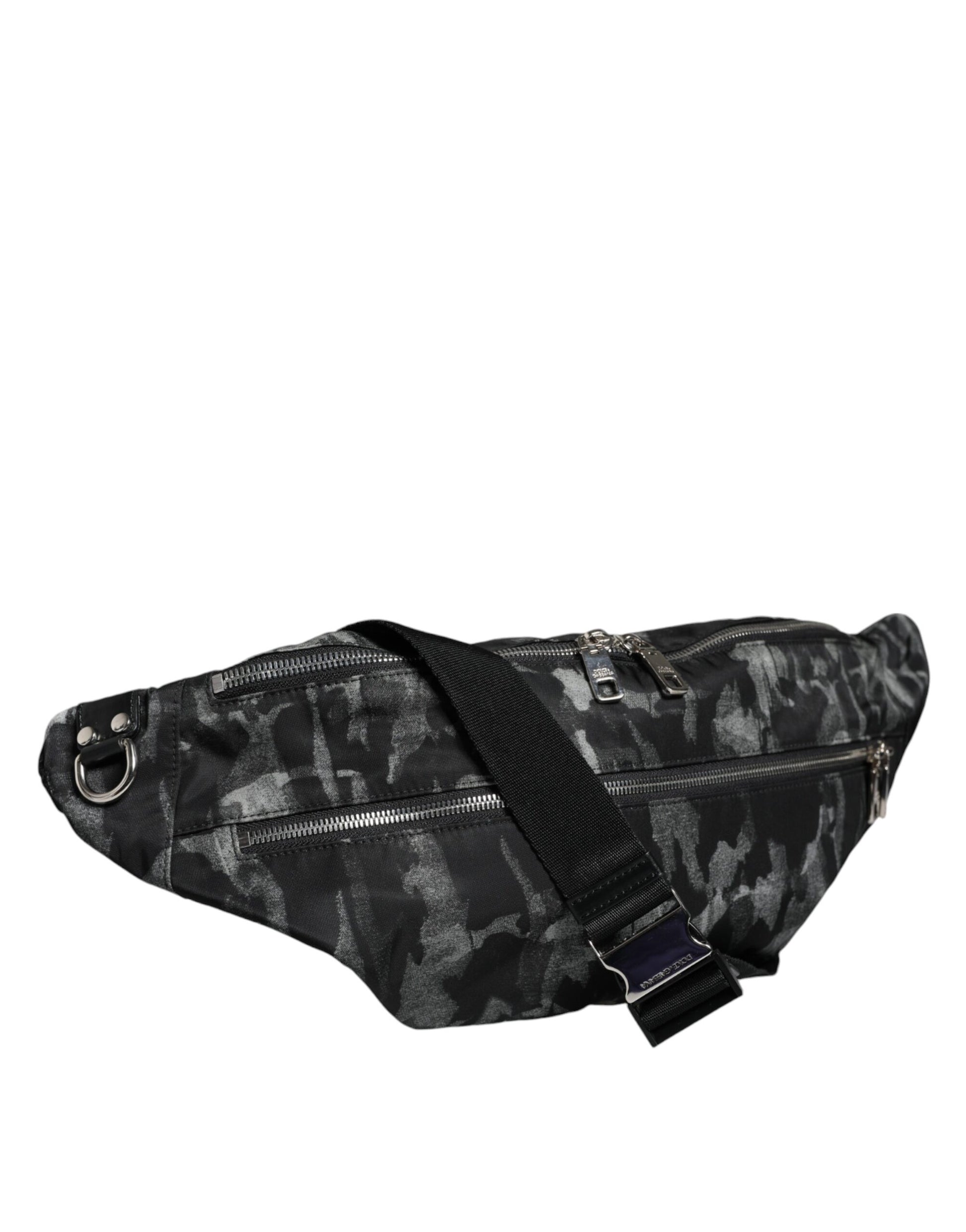 Black Leopard Fabric Belt Waist Fanny Pack Bag