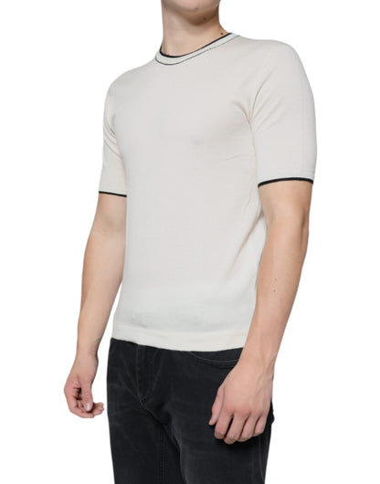 Off White Cashmere Short Sleeves T-shirt