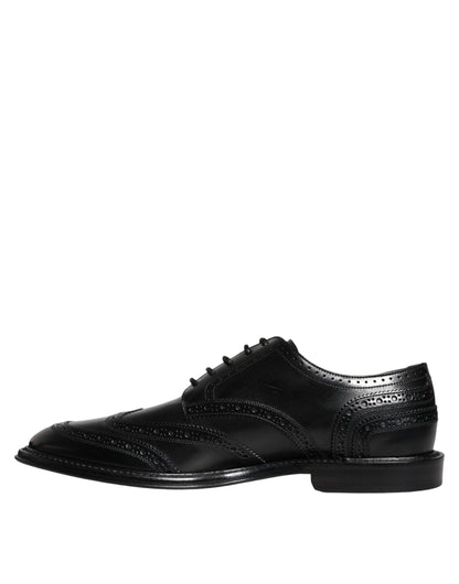 Black Leather Oxford Wingtip Formal Shoes