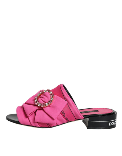 Pink Black Crystal Slides Sandals Shoes