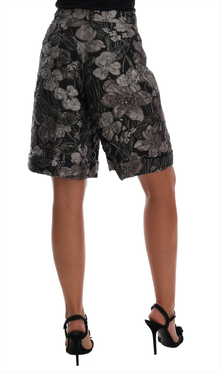 Elegant High-Waist Brocade Shorts