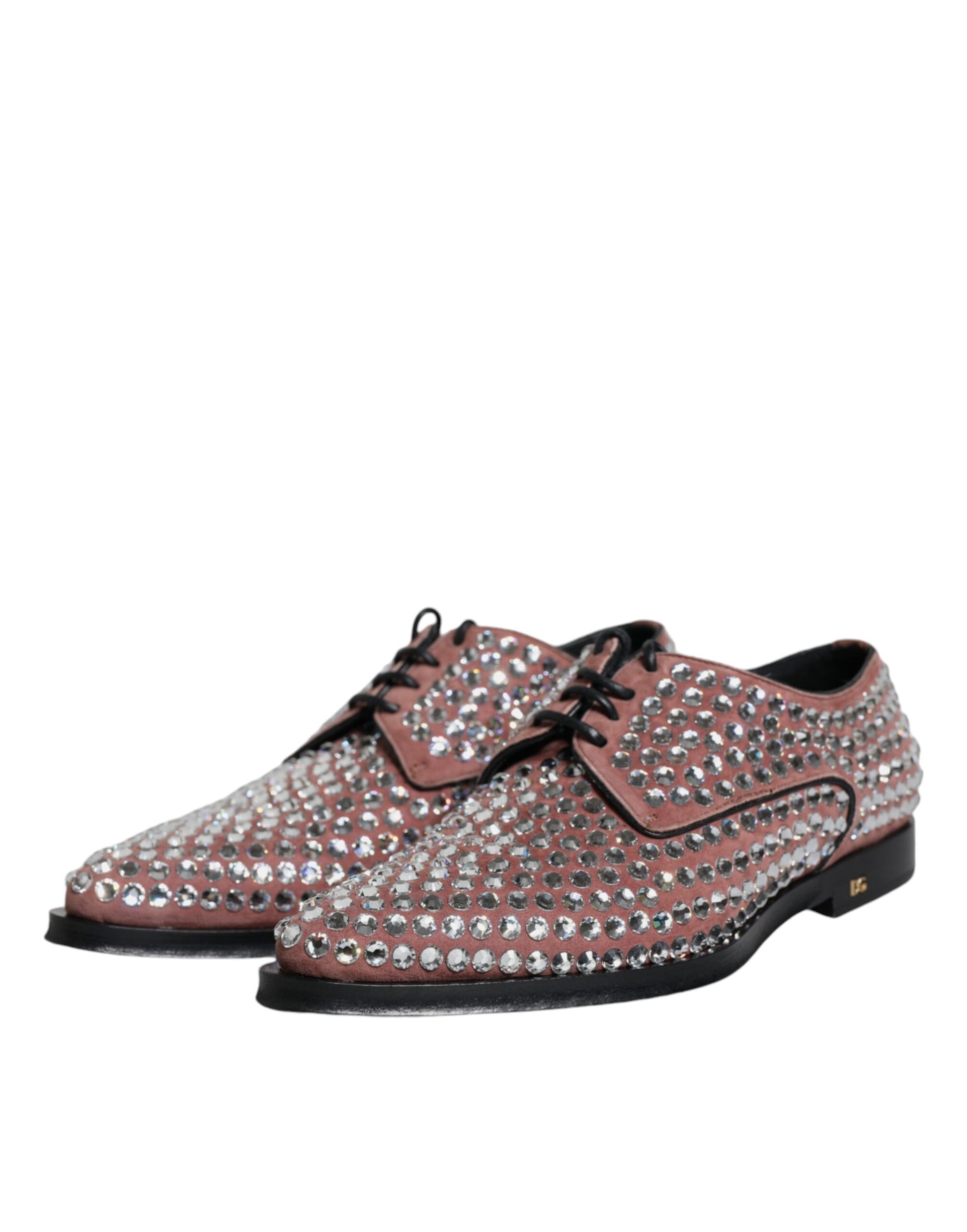 Brown Strass Embellished Derby Dress Shoes