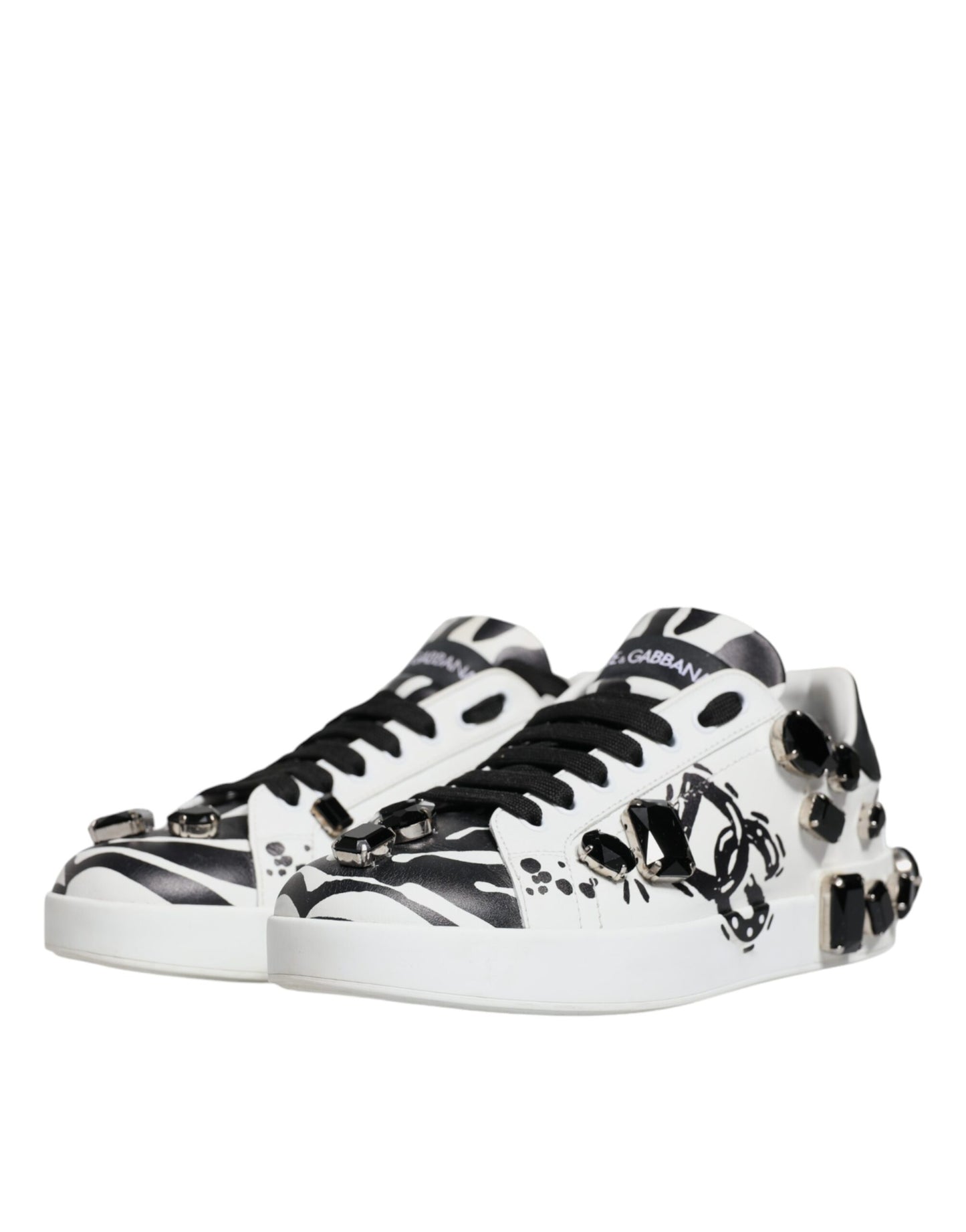 White Crystal Portofino Low Top Sneaker Shoes