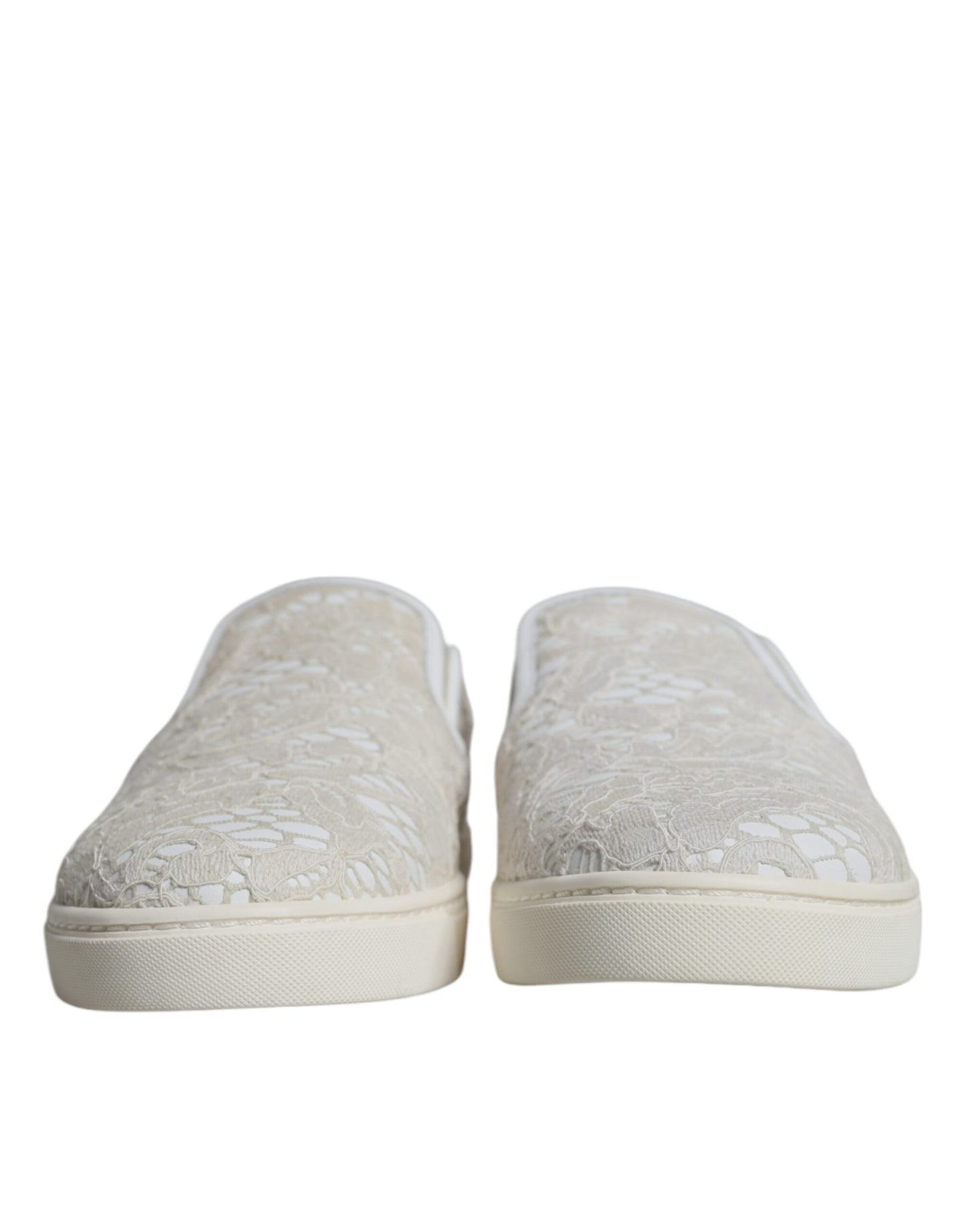 White Leather Lace Slip On Loafers Shoes