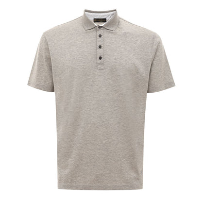 Gray Cotton Polo Shirt