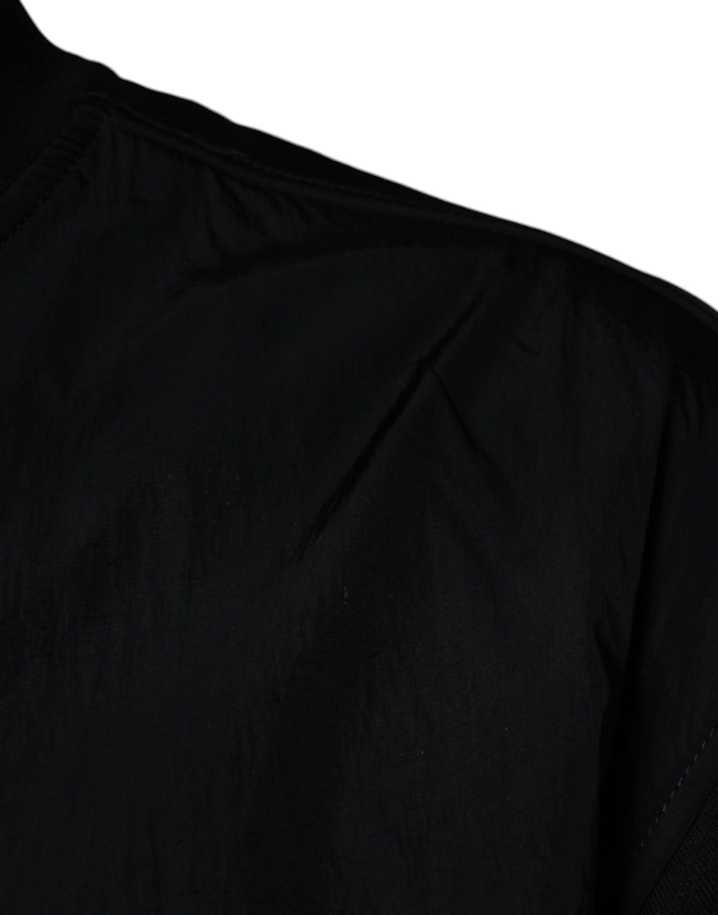 Black Cotton Full Zip Bomber Long Sleeves Jacket